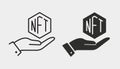 NFT development icon. Black vector illustration isolated on white background. Royalty Free Stock Photo