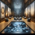 An nft gallery lobby, Ai generated image Royalty Free Stock Photo