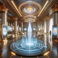 An nft gallery lobby, Ai generated image Royalty Free Stock Photo