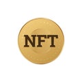 Nft golden token . non fungible token coin