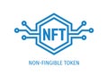 NFT icon. Non-Fingible Token concept logo design. Cryptocurrency blocknain. Digital art money. Vector illustration Royalty Free Stock Photo