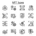 NFT icon set in thin line stlye Royalty Free Stock Photo