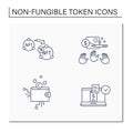 NFT line icons set