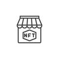 NFT marketplace line icon