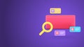 NFT media file management library searching image video in digital database 3d icon realistic vector