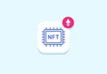 NFT non fungible token concept app with ethereum sign, crypto art market, vector illustration