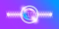NFT modern violet horizontal banner design template with shiny lights. NFT modern style violet banner, label, sticker