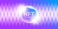 NFT modern violet horizontal banner design template with shiny lights. NFT modern style violet banner, label, sticker