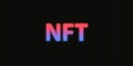 NFT neon word. Non fungible token. Digital art concept. Royalty Free Stock Photo