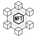 NFT non fungible token. Black and white