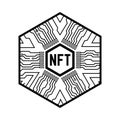 NFT non fungible token. Black and white Royalty Free Stock Photo