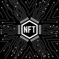 NFT non fungible token. Black and white