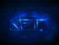 Nft non fungible token concept blue illustration banner background