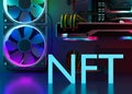 NFT, non fungible token. Creation of digital, crypto art, sale on NFT marketplace. Selling games characters, blockchain Royalty Free Stock Photo