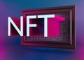 NFT, non fungible token. Creation of digital, crypto art, sale on NFT marketplace. Selling games characters, blockchain Royalty Free Stock Photo