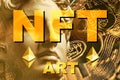 NFT Non fungible token. Crypto art concept. Technology selling unique collectibles, games characters, blockchain assets Royalty Free Stock Photo