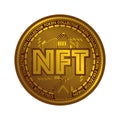 NFT. Non fungible token cryptocurrency blockchain concept coin