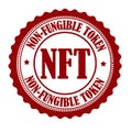 NFT non-fungible token label or stamp