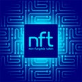 NFT non fungible token logo header banner vector illustration. Digital Art Concept Royalty Free Stock Photo