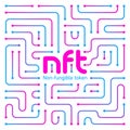 NFT non fungible token logo header banner vector illustration. Digital Art Concept Royalty Free Stock Photo
