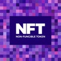 NFT non fungible token logo header banner vector illustration. Digital Art Concept Royalty Free Stock Photo