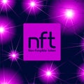 NFT non fungible token logo header banner vector illustration. Digital Art Concept Royalty Free Stock Photo