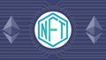 NFT Non fungible token sign, Ethereum blockchain concept, crypto art.