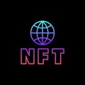 NFT World linear vector concept colorful icon. Non-Fungible Token sign