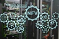 NFV Network Function Virtualization. Architecture Technologies Virtual Machines Concept.