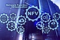 NFV Network Function Virtualization. Architecture Technologies Virtual Machines Concept.