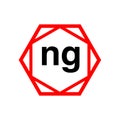 NG hexagon typography monogram vector. NG brand name icon