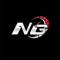 NG Logo Letter Speed Meter Racing Style