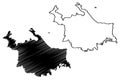 Ngabe-Bugle Comarca Province Republic of Panama, Provinces of Panama map vector illustration, scribble sketch Ngabe Bugle map