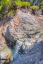 Ngakoro waterfall at Wai-O-Tapu in New Zealand Royalty Free Stock Photo