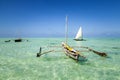 Ngalawa which a local wooden boat in Zanzibar Royalty Free Stock Photo