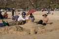 Ngapali Autumn Festival Sand Sculpture Creation, Ngapali beach, Myanmar