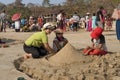 Ngapali beach Festival Sand Sculpture Creation, Ngapali beach, Myanmar