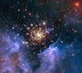 NGC 3603 is a nebula situated in the Carina spiral arm of the Milky Way Royalty Free Stock Photo