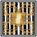 Baroque ornamented design in gold color
