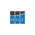 NGF letter logo design on WHITE background. NGF creative initials letter logo concept. NGF letter design Royalty Free Stock Photo