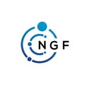 NGF letter technology logo design on white background. NGF creative initials letter IT logo concept. NGF letter design Royalty Free Stock Photo