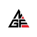 NGF triangle letter logo design with triangle shape. NGF triangle logo design monogram. NGF triangle vector logo template with red Royalty Free Stock Photo