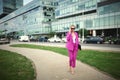 Young beautiful business woman talking on the phone. Business concept