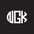 NGK letter logo design on black background. NGK creative initials letter logo concept. NGK letter design Royalty Free Stock Photo