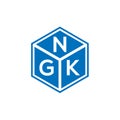 NGK letter logo design on black background. NGK creative initials letter logo concept. NGK letter design Royalty Free Stock Photo