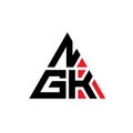 NGM triangle letter logo design with triangle shape. NGM triangle logo design monogram. NGM triangle vector logo template with red Royalty Free Stock Photo