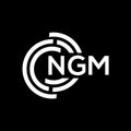 NGM letter logo design. NGM monogram initials letter logo concept. NGM letter design in black background Royalty Free Stock Photo