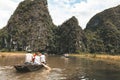 Ngo River. Tam Coc, Ninh Binh, Vietnam Royalty Free Stock Photo