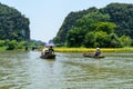 Ngo Dong river with tourism boat in Tam Coc, Ninh Binh, Vietnam
