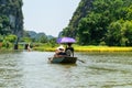 Ngo Dong river with tourism boat in Tam Coc, Ninh Binh, Vietnam